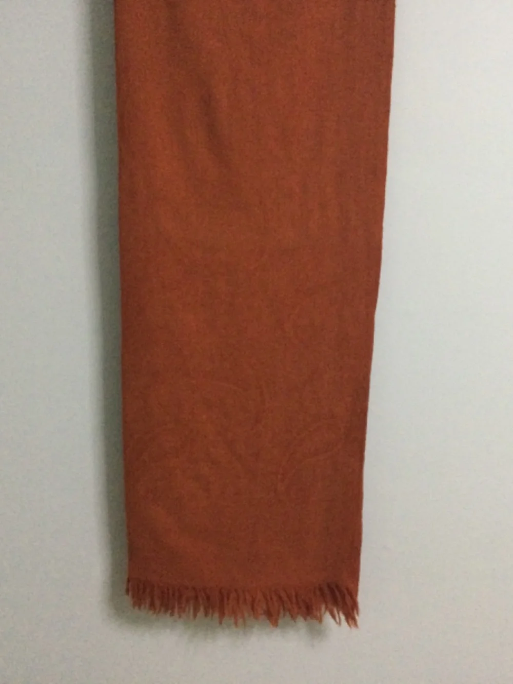 Charter Club Burnt Orange Paisley Pattern Wool Scarf/Wrap